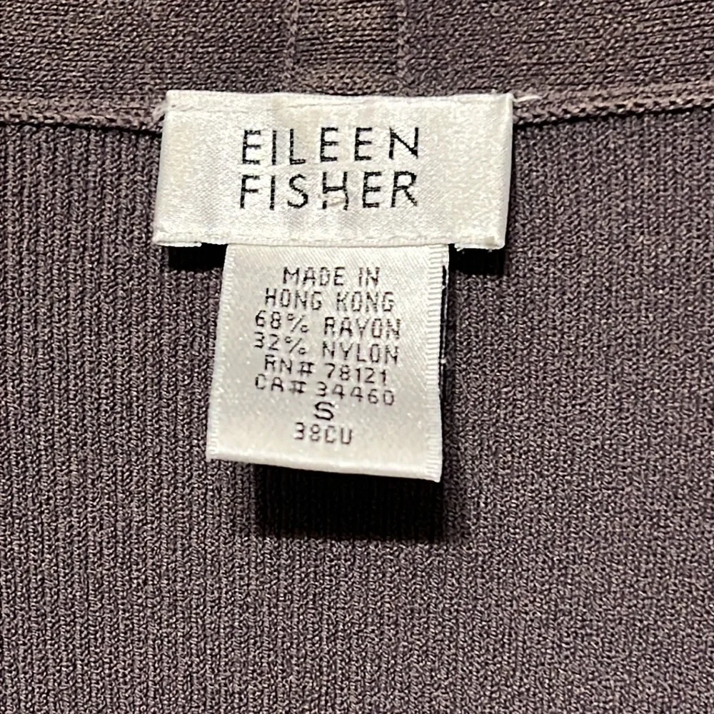 Eileen Fisher Long Sleeve Open Front Cardigan Rayon Nylon Blend Small